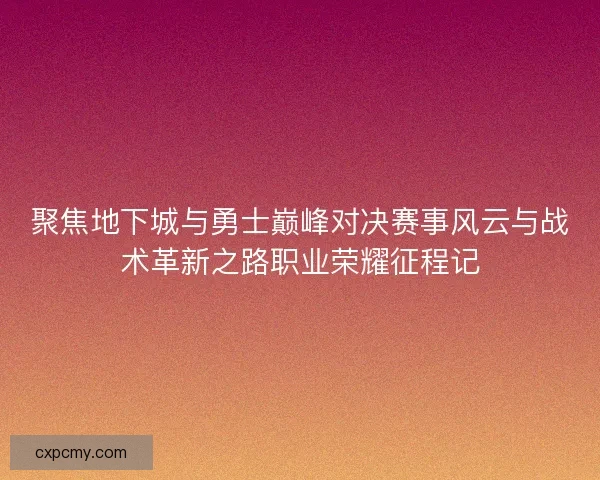 聚焦地下城与勇士巅峰对决赛事风云与战术革新之路职业荣耀征程记